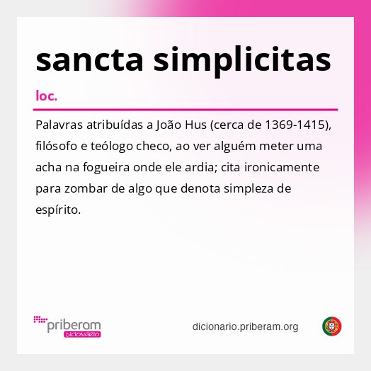 Significado de sancta simplicitas